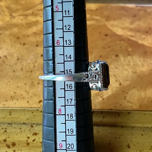 Natural Smoky Quartz Sterling Silver Ring Discounted Size 7 - Picture 8 of 10